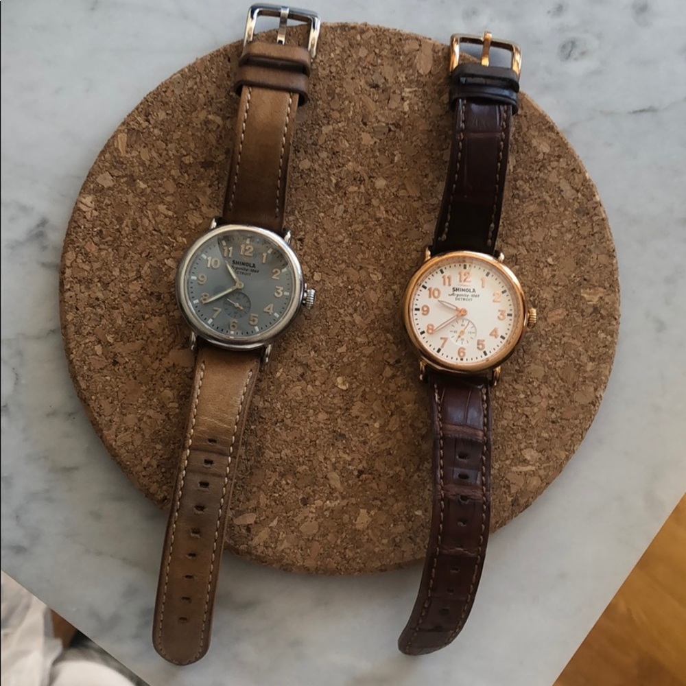 Shinola Runwell 41MM light blue face watch